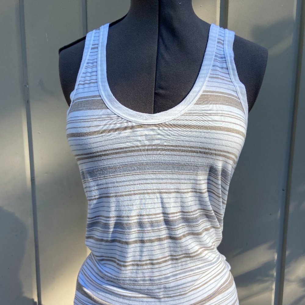 James Perse Women's Striped Racerback Tank Top